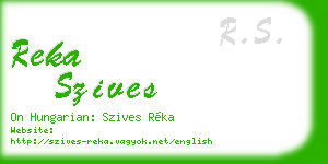 reka szives business card